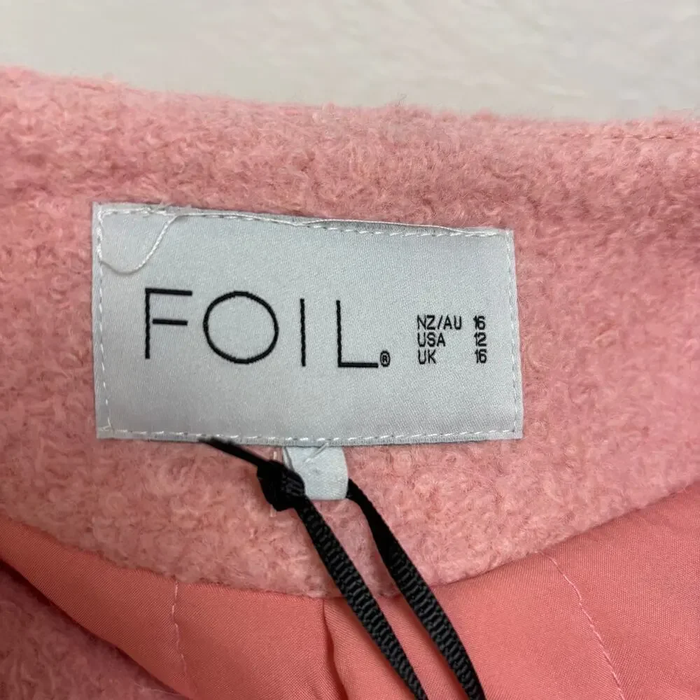 FOIL Senseo One For The Senses Wool Blend Boucle Coat Winter Peach NWT Size 12